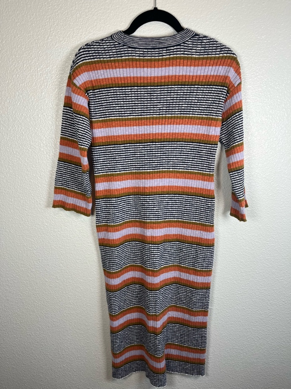 Madewell Striped Three-Quarter-Sleeve Sweater MIDI Dress Women’s XS - Picture 9 of 11
